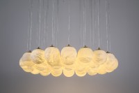 ECOJAS Boule d'albâtre Lustre décoratif en cuivre de haute qualité pour villa hôtel suspension
