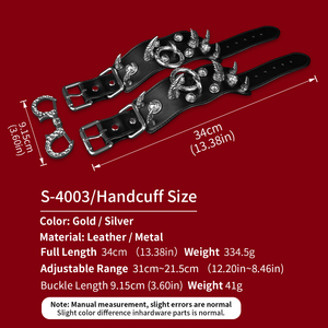 FUNSM esposas <span class=keywords><strong>de</strong></span> cuero erótico esclavo Bondage Gear BDSM esposas mano restricción SM juego Bondage Gear para Mujeres Hombres - Product Image 2