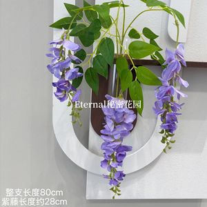 Guirnalda Artificial de Glicinia Secret Garden, 3 Ramas, Flores de Plástico y Seda en Azul, Blanco y Rosa, para Decoración del Hogar y Adornos de Pared - Product Image 4