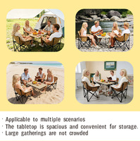 Ensemble de table d'extérieur avec 4 chaises, table de camping, chaise de camping, table portable en aluminium, tabouret Oxford