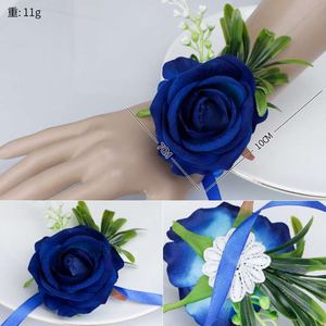 Mariage marié boutonnière demoiselle d'honneur fleurs Bracelet blanc Rose boutonnière Corsage broche fleur mariage témoin Corsages fleur - Product Image 5