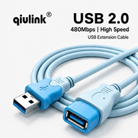 Cable de Extensión USB 2.0 de Alta Velocidad Qiulink, Cable Extensor USB A Macho a Hembra, Cable de Sincronización de Datos y Carga para PC y Laptop