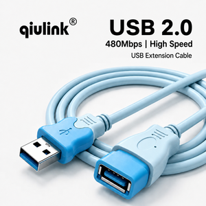 Cable de Extensión USB 2.0 de Alta Velocidad Qiulink, Cable Extensor USB A Macho a Hembra, Cable de Sincronización de Datos y Carga <span class=keywords><strong>para</strong></span> PC y Laptop - Product Image 1