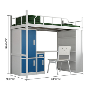 Nouveau Design Structure à boucle <span class=keywords><strong>lit</strong></span> Loft Inter-dortoir avec combinaison armoire et <span class=keywords><strong>bureau</strong></span> <span class=keywords><strong>lit</strong></span> superposé pour adultes - Product Image 2
