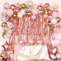 Ensemble de ballons d'anniversaire en or rose pour la décoration de fête d'anniversaire