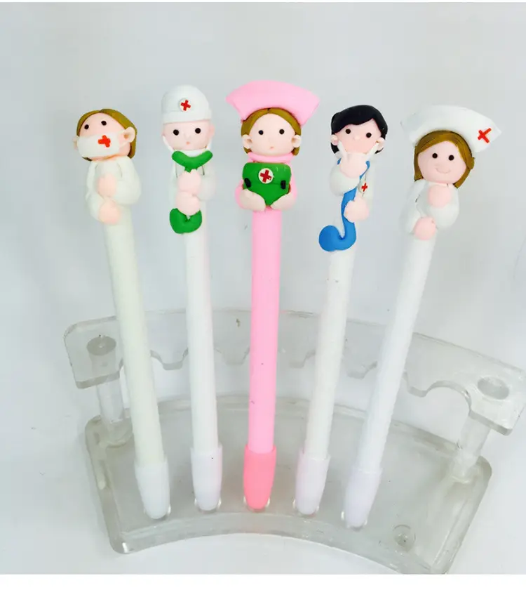 New Design Novelty Beautiful Gifts Nurse Pen、Soft Polymer Clay Ball Pen