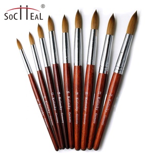 Pennello <span class=keywords><strong>per</strong></span> Unghie in <span class=keywords><strong>Acrilico</strong></span> di Alta Qualità con Manico in Legno Rosso e Logo Personalizzato OEM in Pelo di Kolinsky - Product Image 4