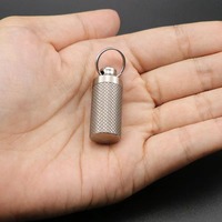 Porte-clés en alliage d'aluminium avec flacon métallique d'urgence, mini boîte à pilules portable, cadeau promotionnel