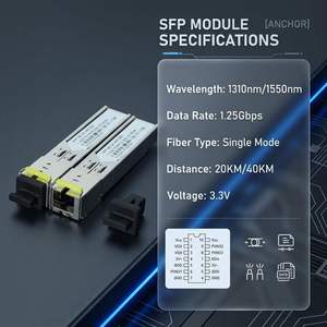 Module optique SFP BiDi SC 1,25G 20 km Monofibre SMF 1310/1550 nm Transceiver Compatible avec Cisco Huawei Juniper - Product Image 5