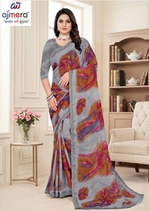 Saris en coton imprimé élégants et tendance pour femmes, style moderne avec un confort premium pour le bureau, le quotidien et les occasions festives - Product Image 3