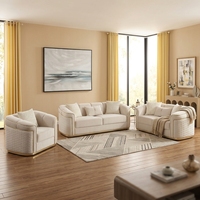 Ensemble de canapés modulaires de luxe en tissu rembourrés de mousse, pieds en acier inoxydable doré, confortables et modernes, pour appartement, hôtel, salon