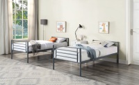 Lit Superposé Métallique Robuste sur Mesure pour Adultes, Cadre de Lit Double Pont en Acier pour Loft, École, Hôtel, Dortoir