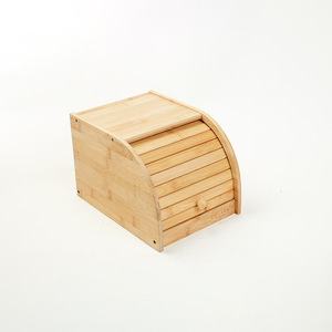 Factory wholesale bamboo and wooden bread boxes, roll-top food storage boxes, <b>kitchen</b> bamboo storage boxes - Product Image 2