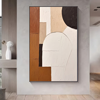 100% Art de peinture sur toile 3D à texture moderne faite à la main avec cadre