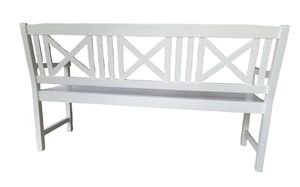 3-Seater White Outdoor Wooden <b>Bench</b> for <b>Entry</b> Patio Park Use Manufactured by Shanghai Detail High Quality Workbench Furniture - Product Image 3