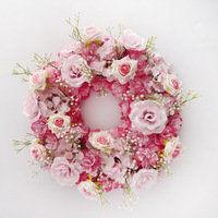 Guirlande de mariage en soie 60 cm, blanche et rouge, fleurs artificielles, décoration de base pour chandelier, guirlande pour église, fête, événement