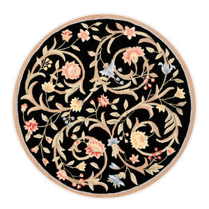 พรมลายเหรียญกลมหรูหรา ผ้าแคชเมียร์เทียม กันลื่น ตกแต่งบ้าน ห้องนั่งเล่น ห้องนอน พรมปูพื้น ลายดอกไม้ H-156-1 - Product Image 3