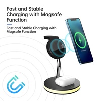 Station de charge sans fil 3 en 1 et support pour téléphone portable Chargeur rapide PD 3.0 15W pour iPhone avec protection OTP