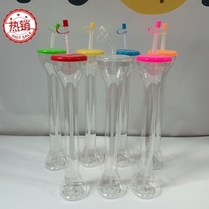 Long Neck Slushy <b>Cup</b> 12oz <b>With</b> <b>Straw</b> PET Plastic Custom Color Event Drinkware Custom Logo Wholesale - Product Image 4