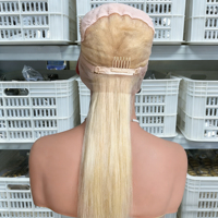 Perruques brésiliennes complètes en dentelle HD, 100 % cheveux humains vierges, blondes 613, lisses, vente en gros