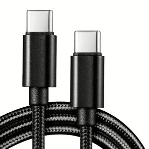 สายชาร์จไนลอนแบบเร็วสายดาต้า1ม. Type-C ถึง Type-C สายชาร์จเร็วสำหรับโทรศัพท์แท็บเล็ต - Product Image 1