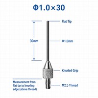 Sonde à pointe plate en carbure de tungstène SD1.0X30mm, filetage M2.5, pièce de rechange pour stylet de mesure d'indicateur de précision pour micromètre