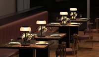 Lampe de table moderne pour l'intérieur et l'extérieur, IP44, étanche, à un seul abat-jour, rechargeable, LED, à intensité variable, lumière d'ambiance pour bar, hôtel, patio, décoration
