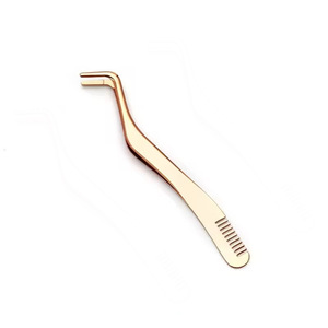 Pinzas de metal para pestañas, pinzas curvas para pestañas con regla incorporada, herramienta de belleza de precisión para uso en salón - Product Image 6