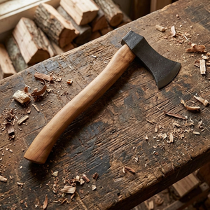 Hacha auténtica de estilo nórdico, hacha con mango de madera grabado, hacha vikinga de acero al carbono, hacha Odin hecha a mano, coleccionable. - Product Image 3