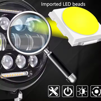 12V 24V voiture 7 pouces rond LED conduite lumière 51W hors route LED travail lumière DRL inondation Spot pour SUV ATV tracteur camion Jeep 4x4