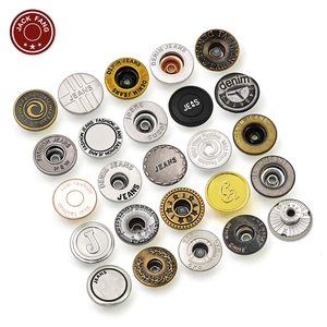 Boutons et rivets vintage en laiton de l'usine KUNSHUO, boutons en acier inoxydable et fer, boutons métalliques personnalisés avec logo pour vestes et jeans. - Product Image 2