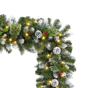 Guirnalda de Navidad auténtica con flores de otoño, caléndulas y calabazas de verano para decoración exterior. - Product Image 5