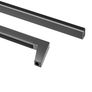 Barra para Ropa Dongtai Ox Horn, de Aleación de Aluminio, Resistente, para Montar en la Parte Superior del Armario, Color Gris Lobo Metálico - Product Image 5