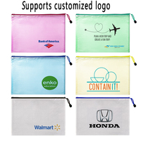 Sac de classement en PVC imperméable translucide à double couche avec fermeture éclair, sac à documents, logo personnalisé, format A4/taille personnalisée, usage bureau/école