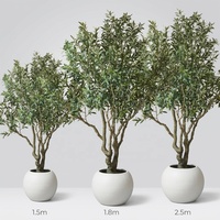 OH ARTS Arbre d'olivier artificiel ignifuge et résistant aux UV, grande plante artificielle en pot pour décoration extérieure commerciale, taille personnalisée