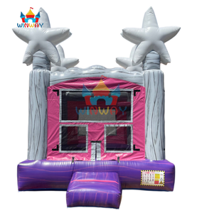 Parcours d'obstacles gonflable et château gonflable Star - Aire de jeux interactive pour enfants, violet et rose, pour les fêtes, les événements et les jeux en plein air - Product Image 4