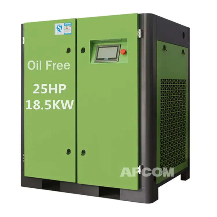 APCOM 100 CFM 25 HP 18.5KWオイルフリーエアコンプレッサー100CFM 25HP 18.5KWスクリューオイルフリーエアコンプレッサー