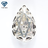 Versilberte hohle Birnen form kubisch eingelegte Kristall Zirkonium DIY Halskette Armband Kleidung Zubehör Materialien