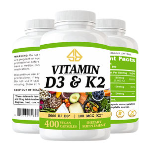 Cápsulas Dietéticas OEM Extra Fuertes de Vitamina D3 K2 Dos en Uno para Apoyo Energético Muscular y Salud Inmunológica para Adultos - Product Image 1