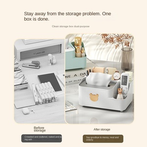 Scatola di immagazzinaggio multifunzionale moderna in plastica PP per soggiorno e Desktop Tissue sostenibili e supporto per telecomando - Product Image 4
