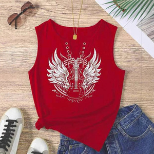 Débardeurs pour femmes style <span class=keywords><strong>vintage</strong></span> rock and roll, t-<span class=keywords><strong>shirt</strong></span> mignon de groupe de musique country, col en V, mélange de coton, tissu Dobby (S Gris) - Product Image 1