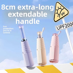<span class=keywords><strong>Parapluie</strong></span> de poche pliable en 6 sections, classique, manuel, anti-UV, avec revêtement noir, logo personnalisé OEM, pour femmes, filles et entreprises - Product Image 2