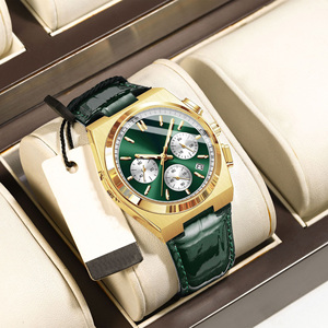 <span class=keywords><strong>Reloj</strong></span> para Hombre de Lujo con Correa de Cuero y Acero Inoxidable, Pantalla de 24 Horas, Cronógrafo Resistente al Agua, <span class=keywords><strong>Reloj</strong></span> de Pulsera de Cuarzo - Product Image 3