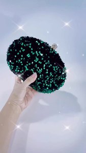 Nueva llegada bolso de mano <span class=keywords><strong>verde</strong></span> <span class=keywords><strong>vestido</strong></span> Vintage bolso de noche bolsos de fiesta precio al por mayor bolso de mano de <span class=keywords><strong>lentejuelas</strong></span> con asa de Metal - Product Image 5