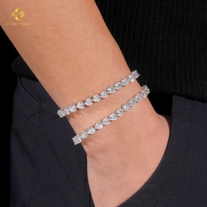 สร้อยข้อมือเทนนิสทรงหัวใจประดับเพชรโมอิสซาไนต์แบบคลาสสิก เงินแท้ S925 ประกายระยิบระยับ รูปหัวใจ ดีไซน์หรูหรา สำหรับผู้หญิง เหมาะเป็นของขวัญ - Product Image 5