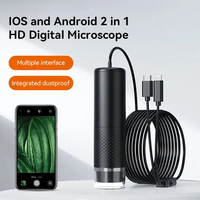 Mikroskop Digital saku Mini 1600X, untuk ponsel 8 kamera Video LED untuk memeriksa kulit sirkuit serangga tanaman
