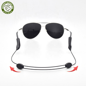 Sangle de maintien <span class=keywords><strong>pour</strong></span> <span class=keywords><strong>lunettes</strong></span> de sport unisexe noire, réglable, en silicone, avec logo personnalisé, en acier inoxydable fin, antidérapante, sans queue, en câble métallique - Product Image 1