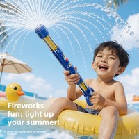 Lanceur de fusées à eau Grechi 3-en-1 en plastique, pistolet à eau avec 3 buses (fusée/colonne d'eau/feux d'artifice), jouet aquatique d'été pour l'extérieur