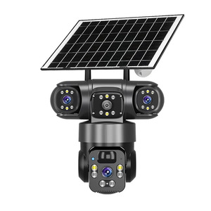 Système de vidéosurveillance V380 Triple-View 4G à énergie solaire, 3 mégapixels, caméra domestique à faible consommation d'énergie, triple objectif, best-seller - Product Image 3