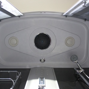 Salle de bain de luxe Cabine de douche à vapeur coulissante à secteur noir avec <span class=keywords><strong>baignoire</strong></span> à remous - Product Image 3